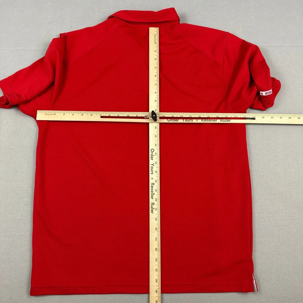 Vintage Nebraska Cornhuskers Polo Shirt Men Large Red Nike Team NCAA 90s L